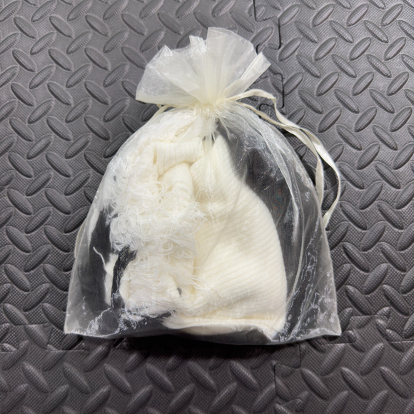 Lot of 2 Women's Black White Beaded Fringe Soft Winter Wrap Long Wide Neck Scarf - Picture 10 of 10